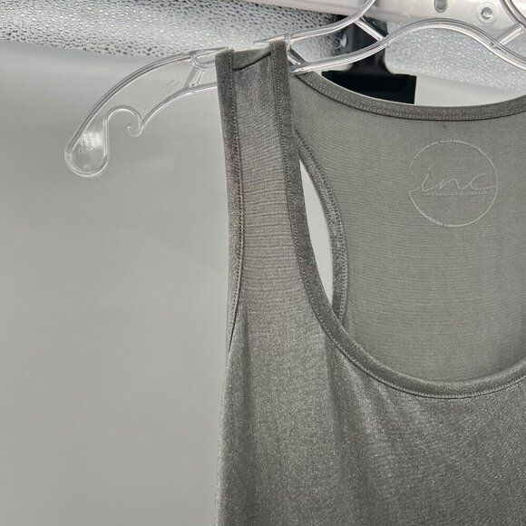 INC International Concepts Scoop Neck Tank Top Gray Size Small Racerback - Picture 3 of 8